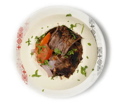 Hummus with Meat Shawarma — Habib Beirut Khorfakkan